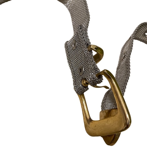Vintage flexible metal mesh belt with Brass Flower‎ & Other Decorative Elements main image 5